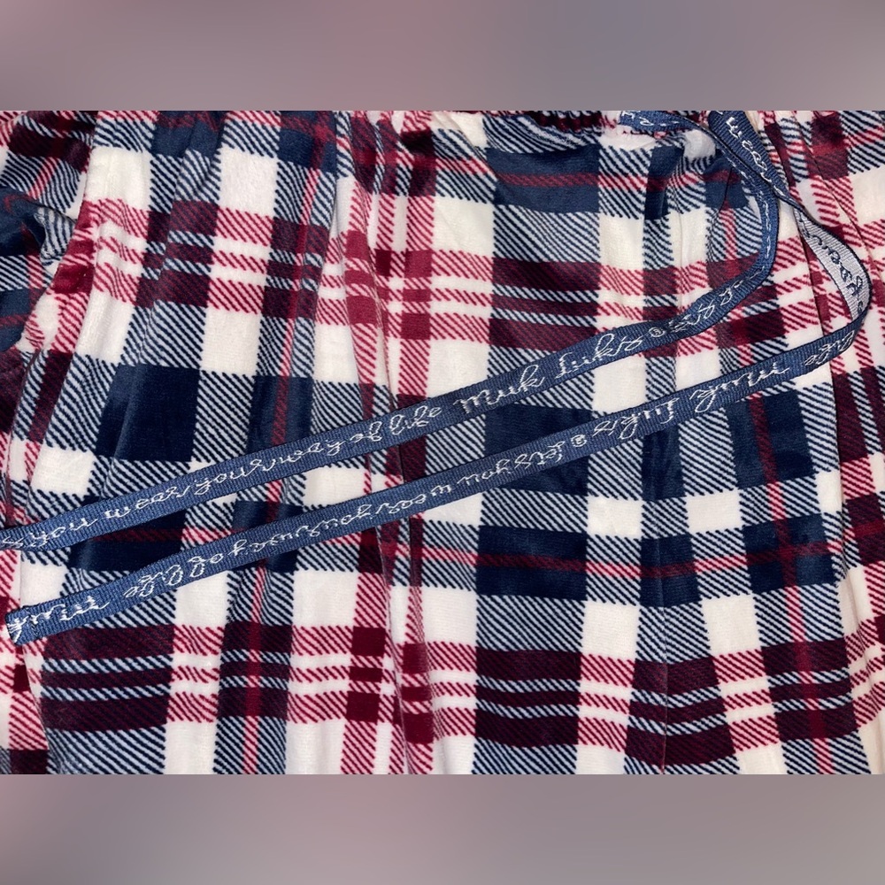 Like New Muk Luks silky velour stretch plaid pajama pants 2X - Picture 7 of 11